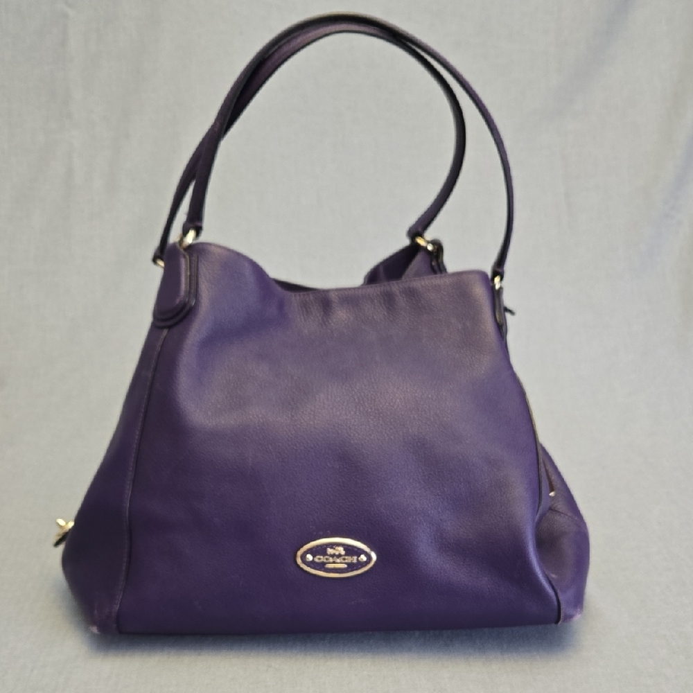Coach Deep Purple Leather Shoulder Bag